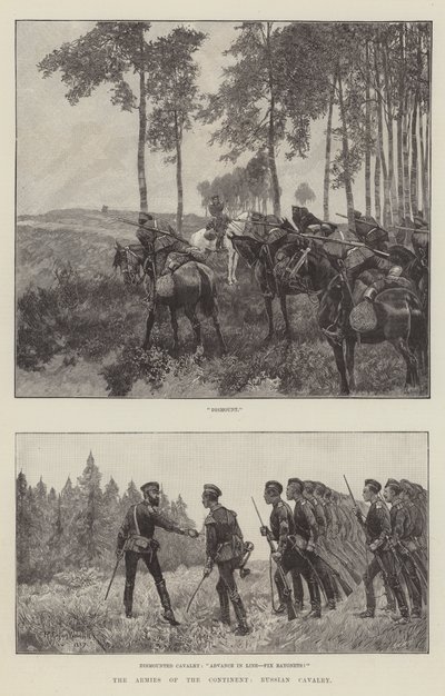 De legers van het continent, Russische cavalerie door Richard Caton Woodville junior